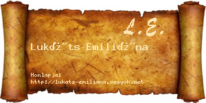 Lukáts Emiliána névjegykártya